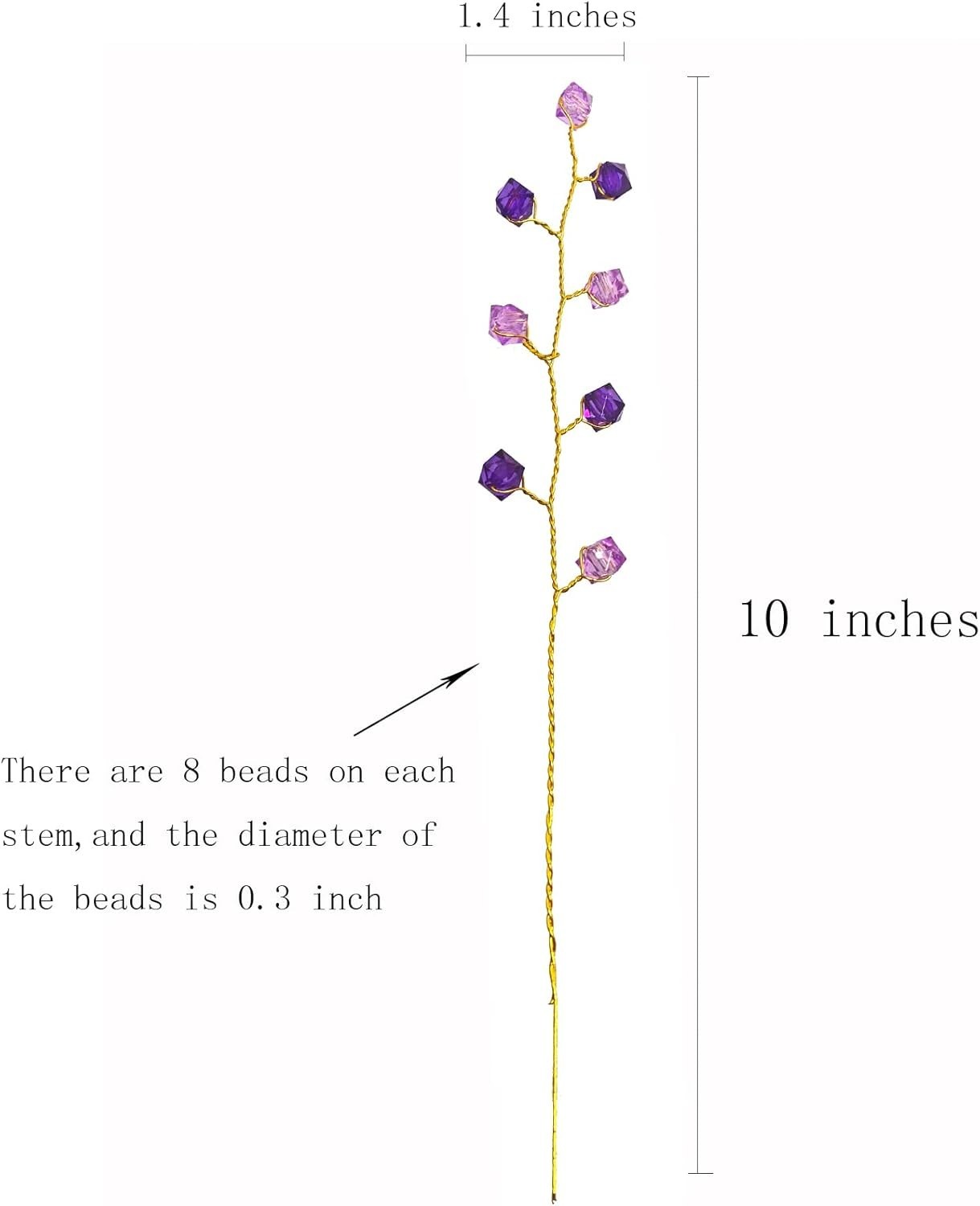 16PCS Crystal Artificial Flowers Bouquets Handmade Acrylic Flower Branches Fa…