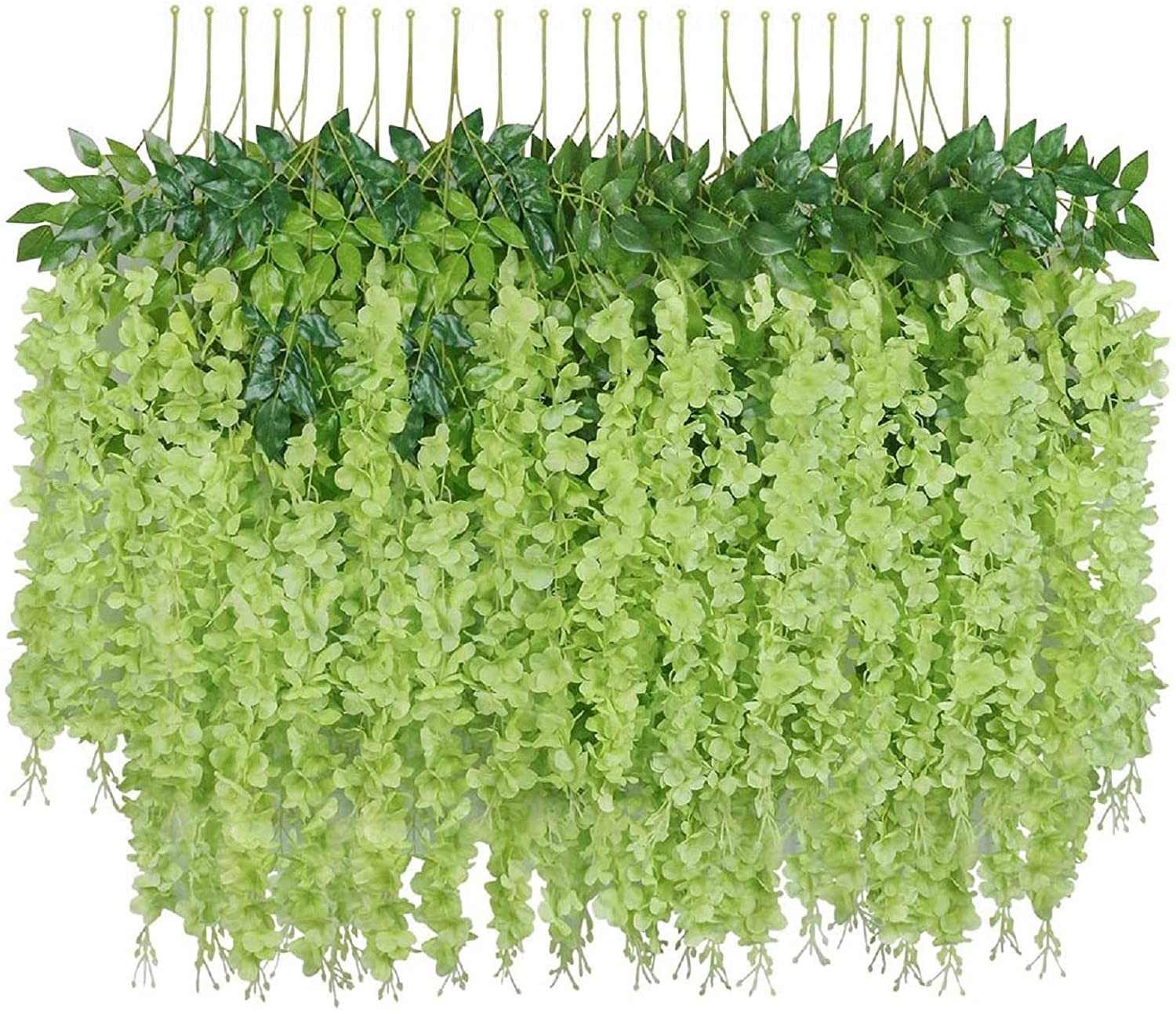Wisteria Hanging Flowers,12x Fake Hanging Flowers,Wisteria Artificiales Garland
