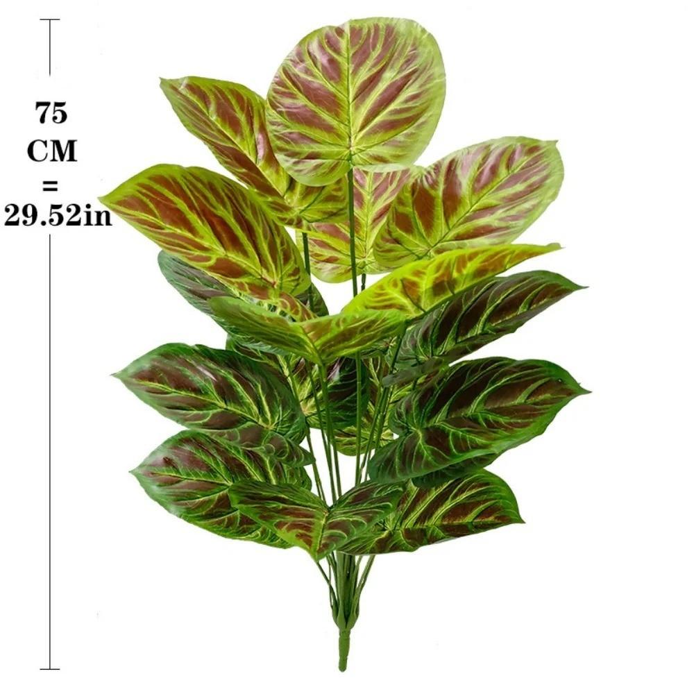 Home Party Decoration Purple & Green Leaf Decor Artificial Plant Simulation Pot