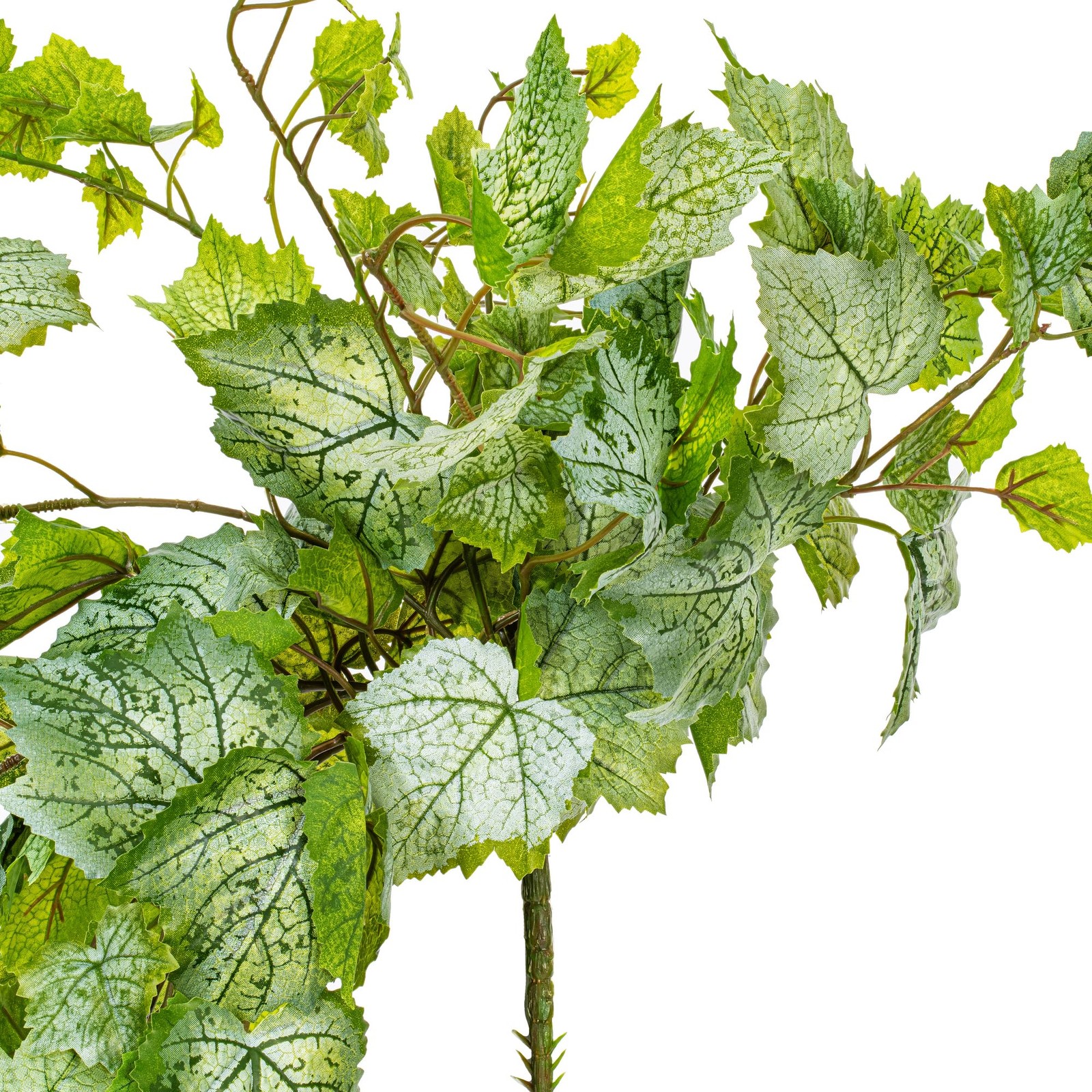 Vickerman 6′ Fabric Artificial Grape Leaf Ivy Hanging Bush in Green/White