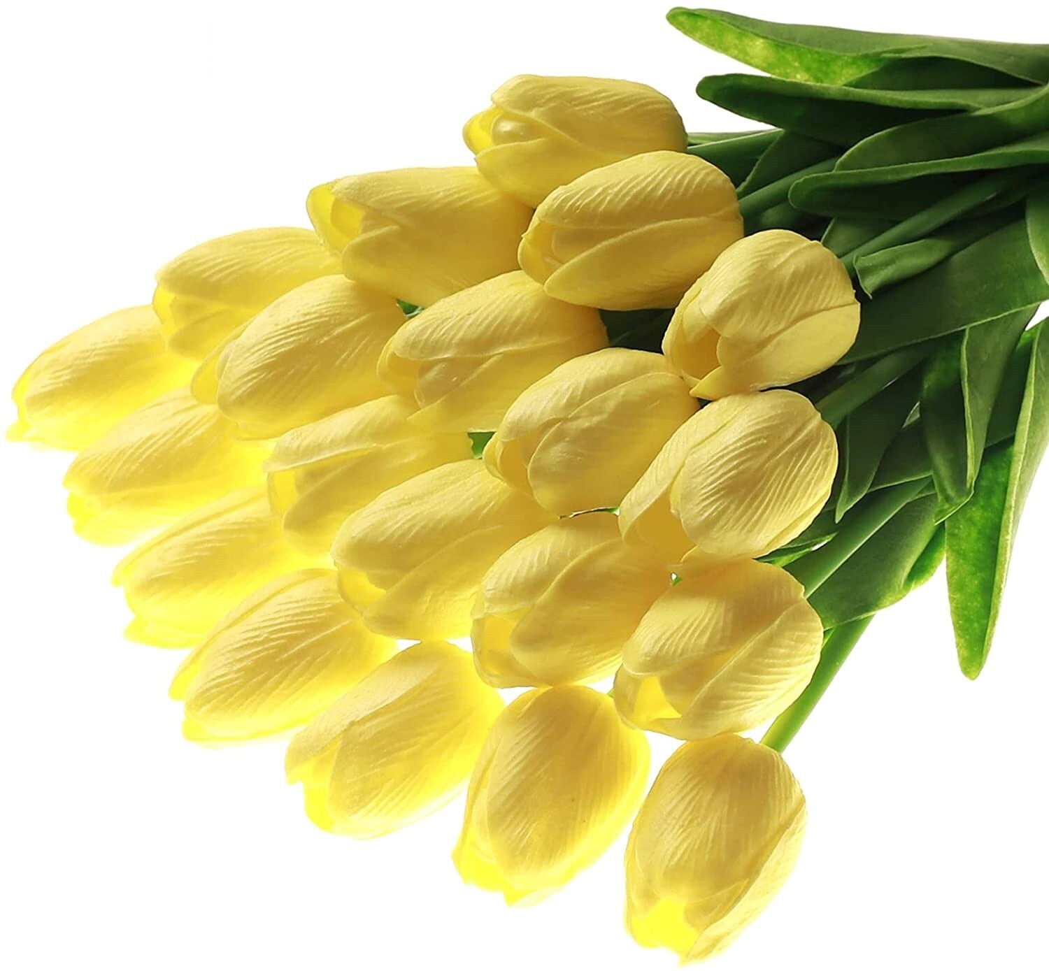 20× Yellow Artificial Tulip Fake Flowers Real Touch For Wedding Home Decor USA