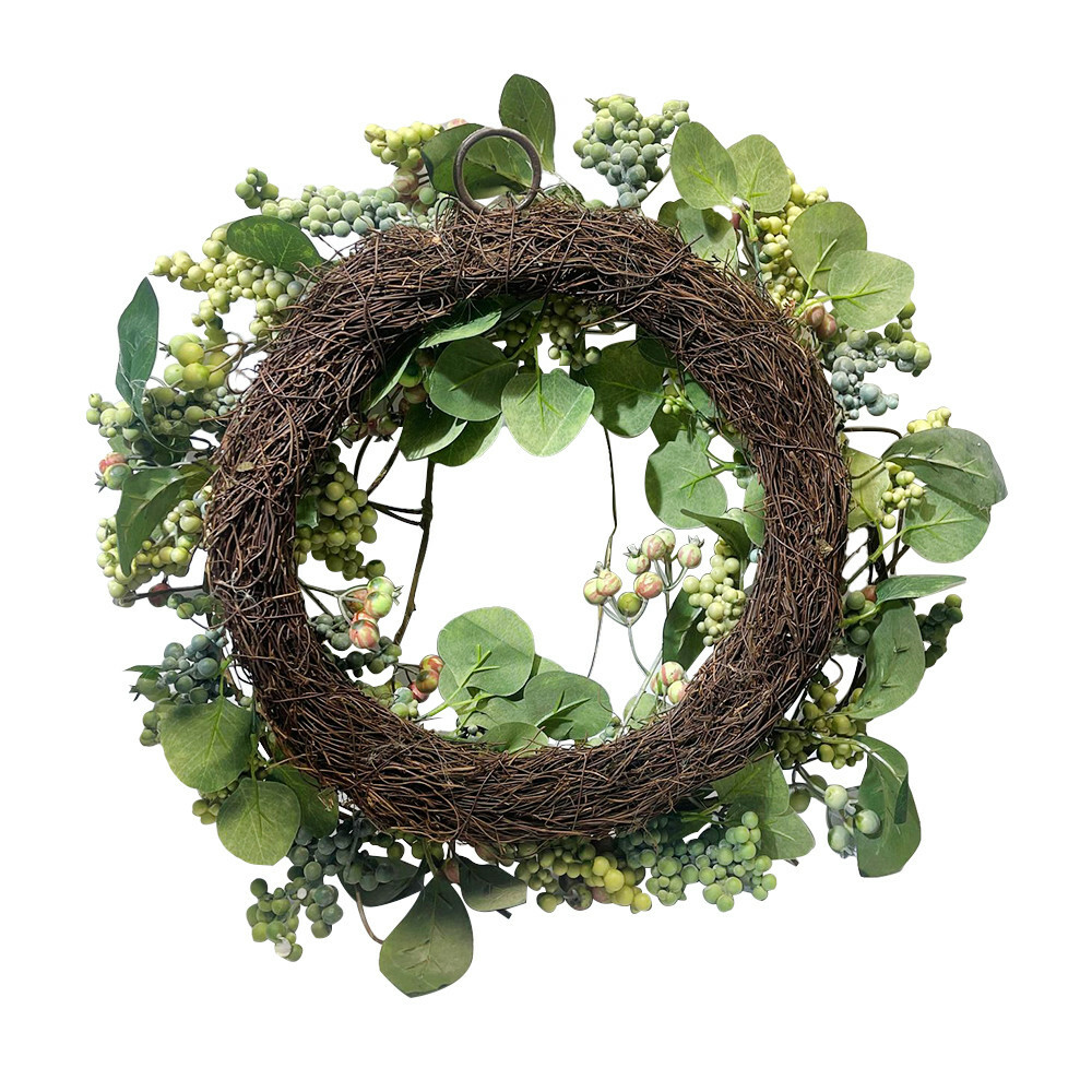 24″ Spring Botanical Artificial Mixed Berry Wreath Realistic Natural Silk Floral