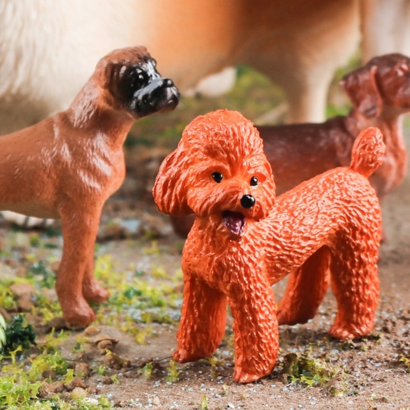 Artistic Plastic Dog Mini Figurines For Educational Play Toy And Interior Decors