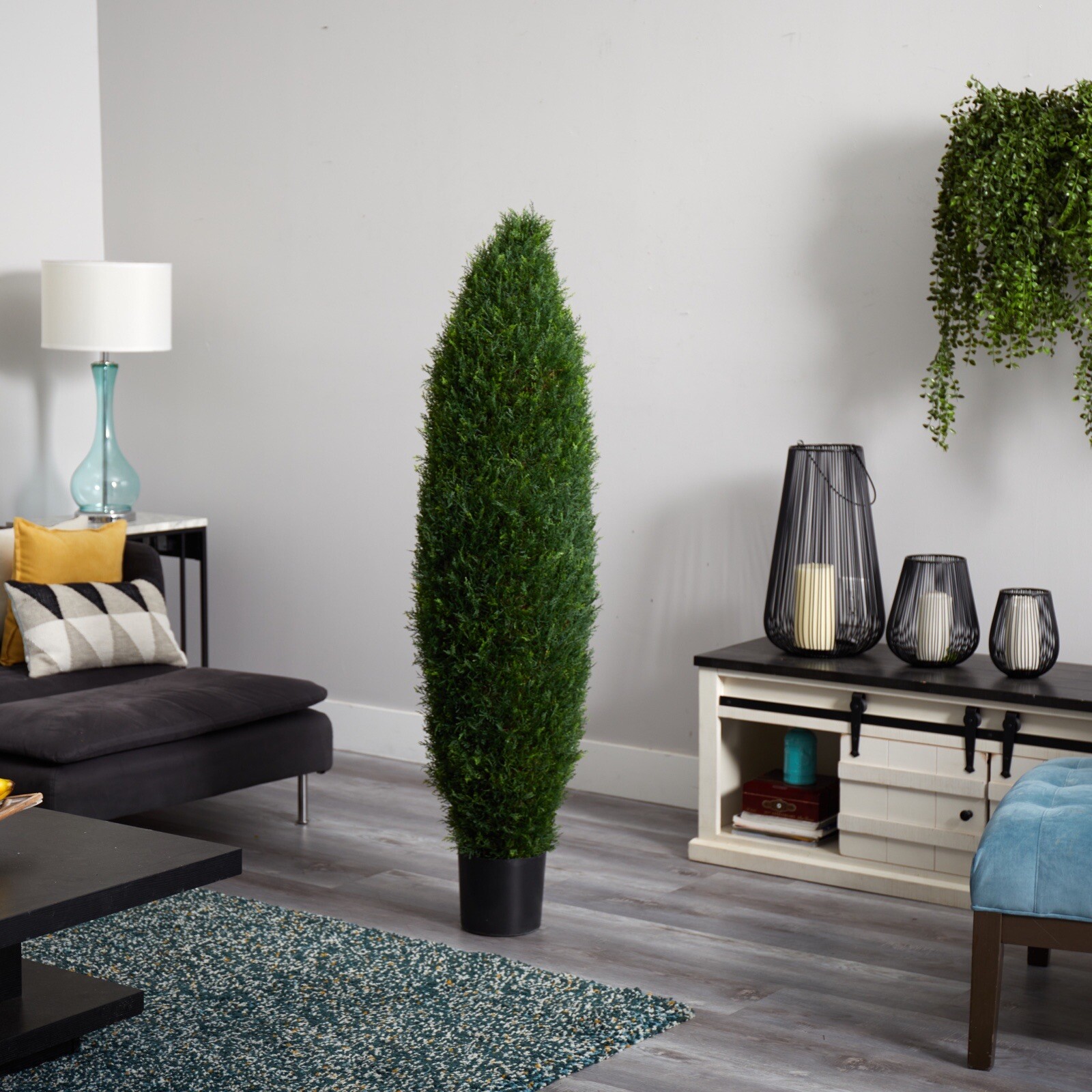 5’ Cedar Western Topiary Cypress Artificial Tree UV Indoor/Outdoor. Retail $385