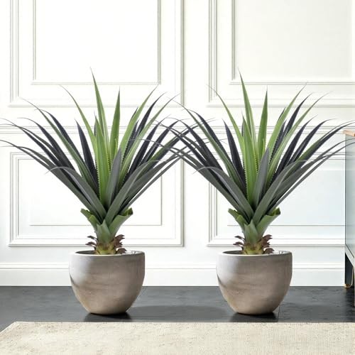Artificial Spiked Agave Plant, 36″ Faux Agave Plants Indoor Small Floor 3ft 2
