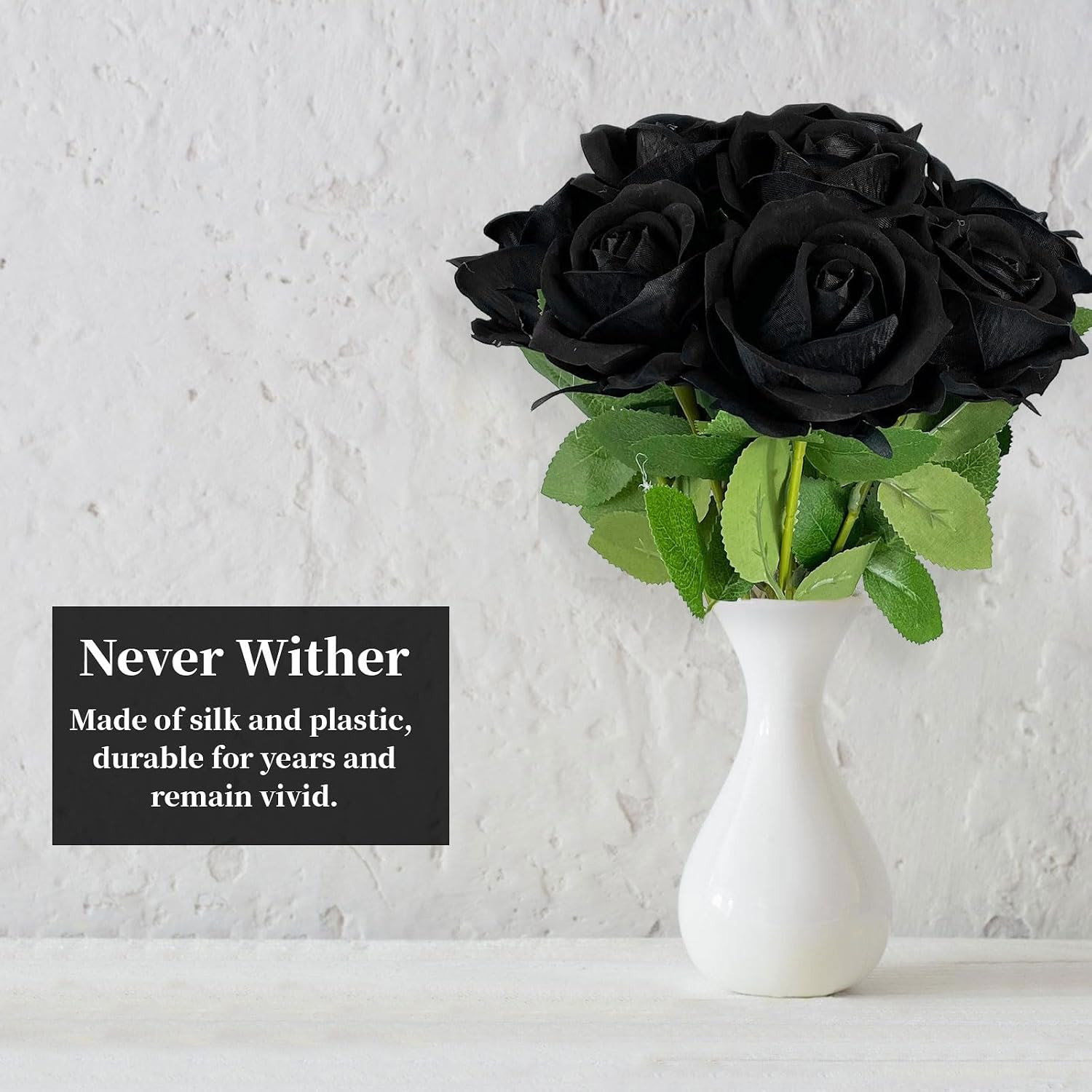 10 PCS Artificial Roses with Long Stems Silk Flowers Realistic Foam Flowers Fake