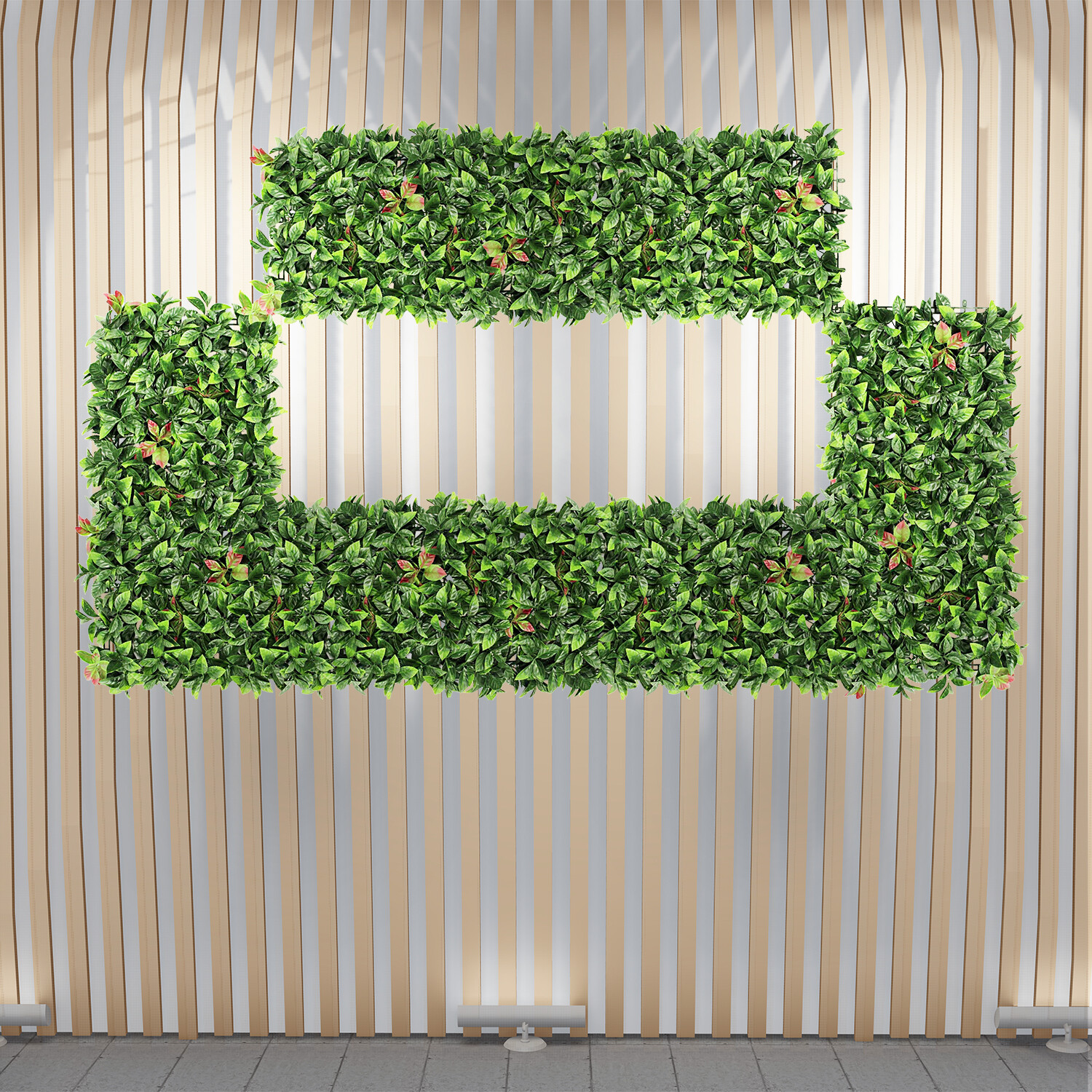 20in Artificial Faux Photinia Mat Wall Hedge Decor Privacy Fence Panel Grass