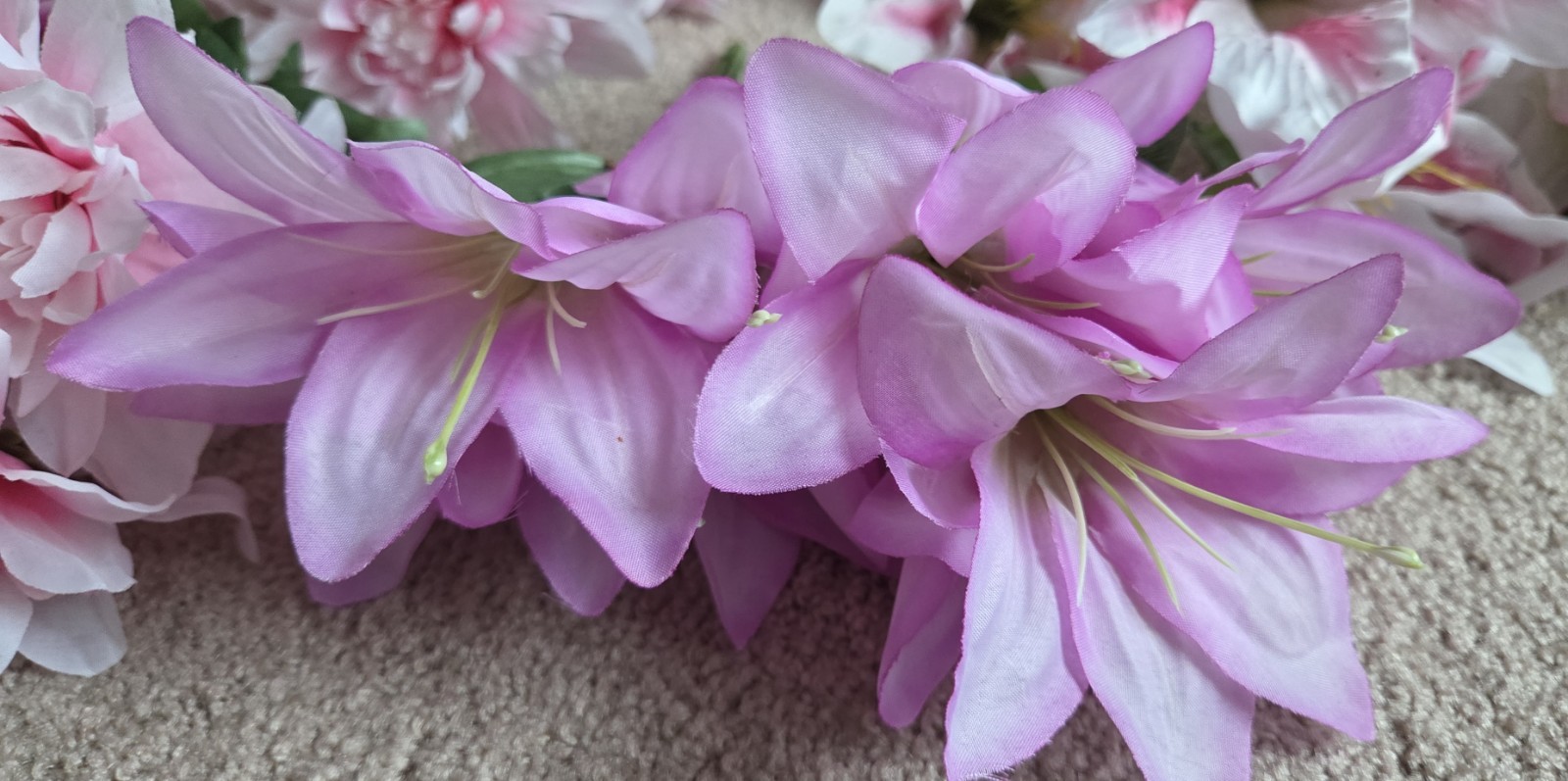 Colorful Fake Flowers Bunches- Lot Of Various Flower Types, Colors 18 Bunches