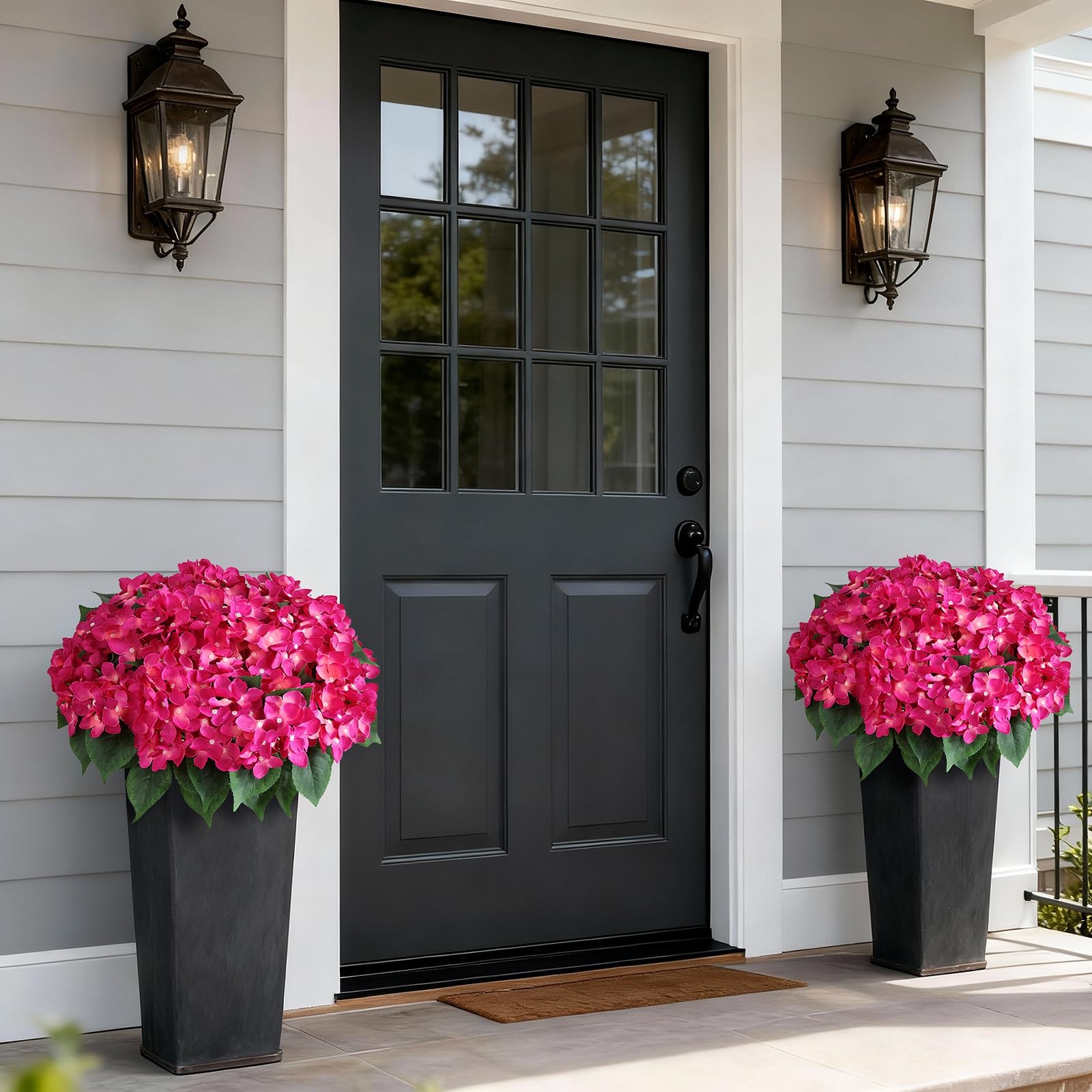Artificial Hydrangea Flower Topiary Trees – 2 Sets Faux Silk Flower Potted Pl