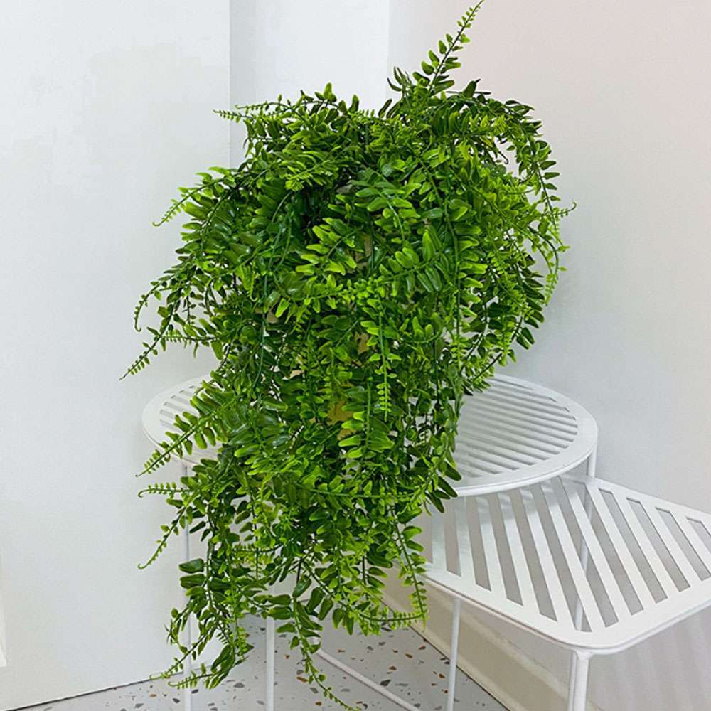 Artificial Ferns Rattan Fake Hanging Plant Boston Fern Vine Indoor Outdoor Decor