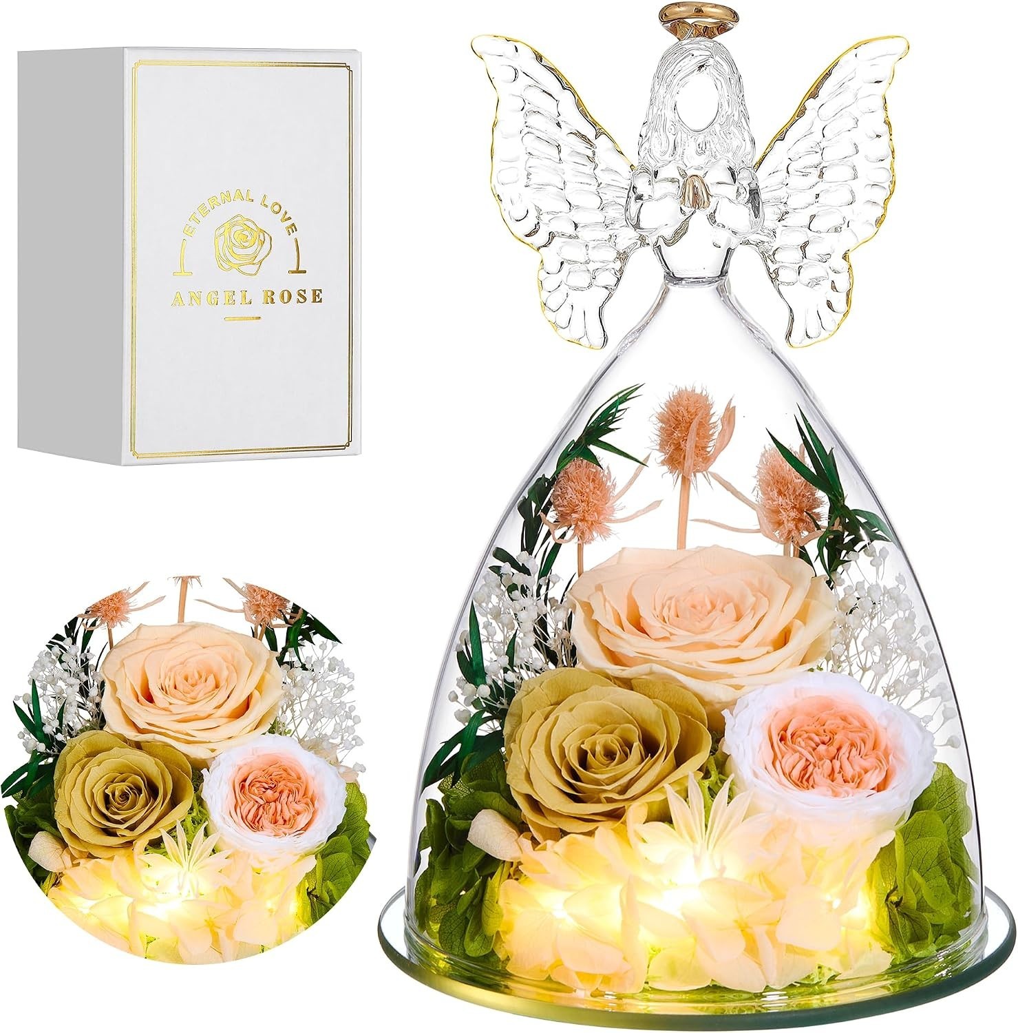 Forever Rose Gift for Women Angel Figurine