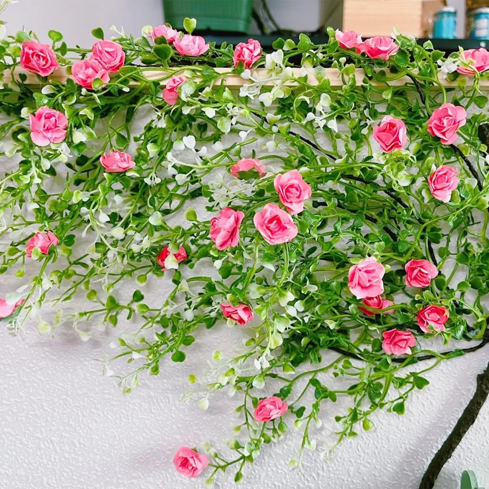Miniature Artificial Rose Vines – Cute Flower Decor for DIY Fairy Garden, Model