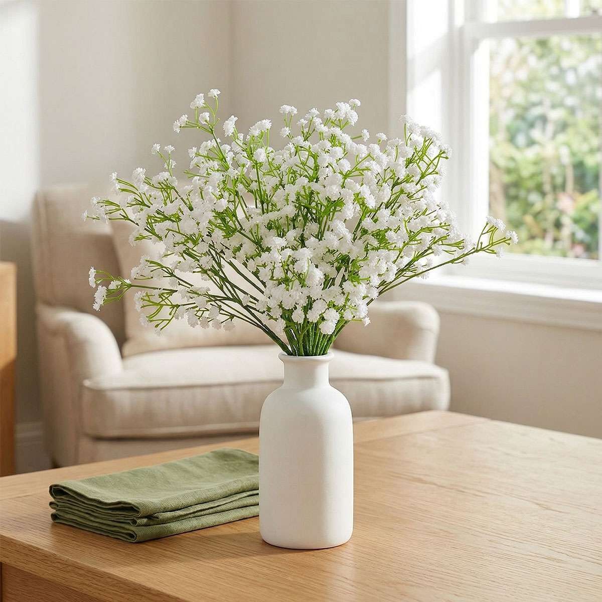 6Pcs Babys Breath Artificial Flowers Fake Babys Breath Flower for Wedding Floral