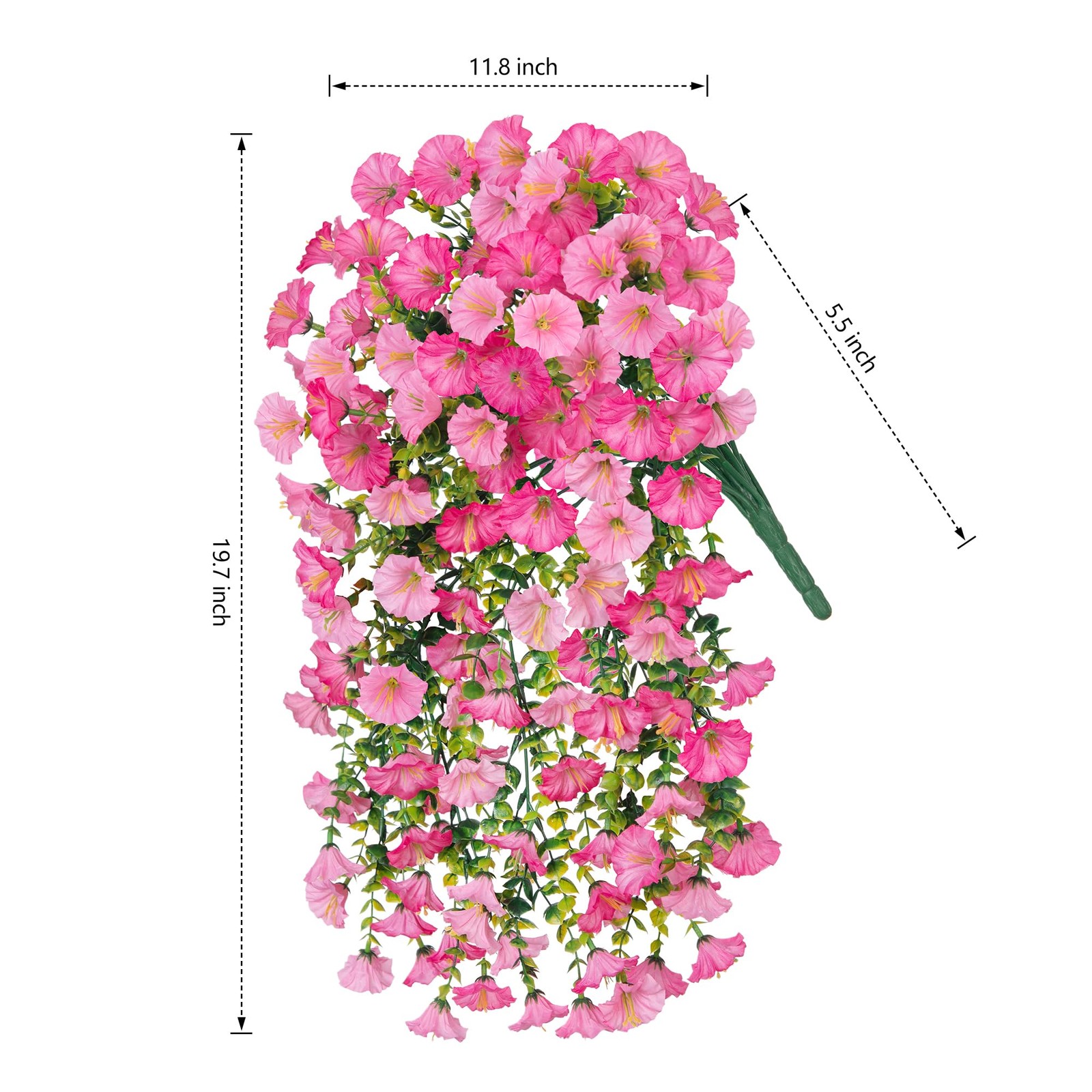 Ivydale 2 PCS Artificial Hanging Flowers Fake Plants Outdoor Silk Morning Glory