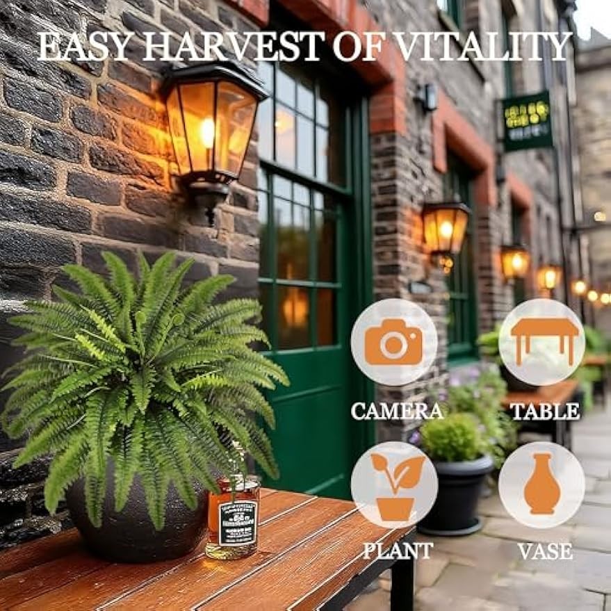 Large fern plants, suitable for outdoor and indoor use, 2 packs of 45-in