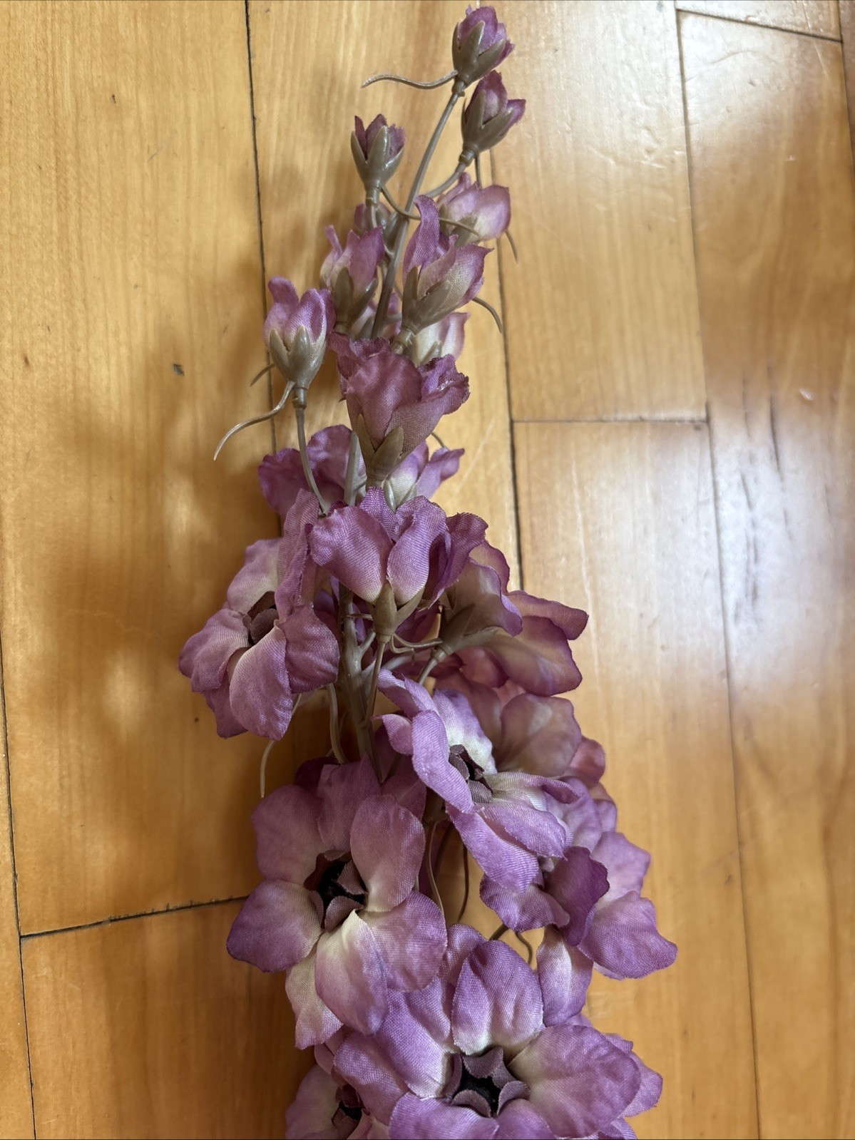 Vintage Plastic Large Purple Larkspur Flower Stems – Case of 12 – New Old Stock