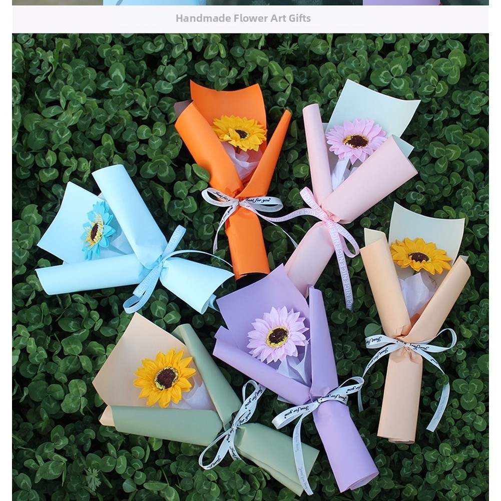 Orange Pink Blue Purple Yellow Green Handmade Soap Flower Bouquet for Display