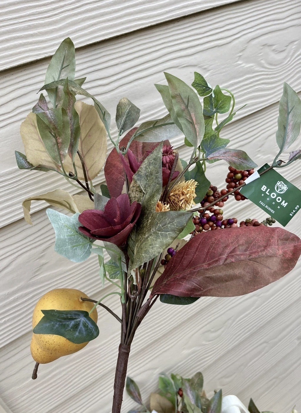 Artificial Flower Bunch With Pear Bouquet NEW Home Wedding Party Decor 12”