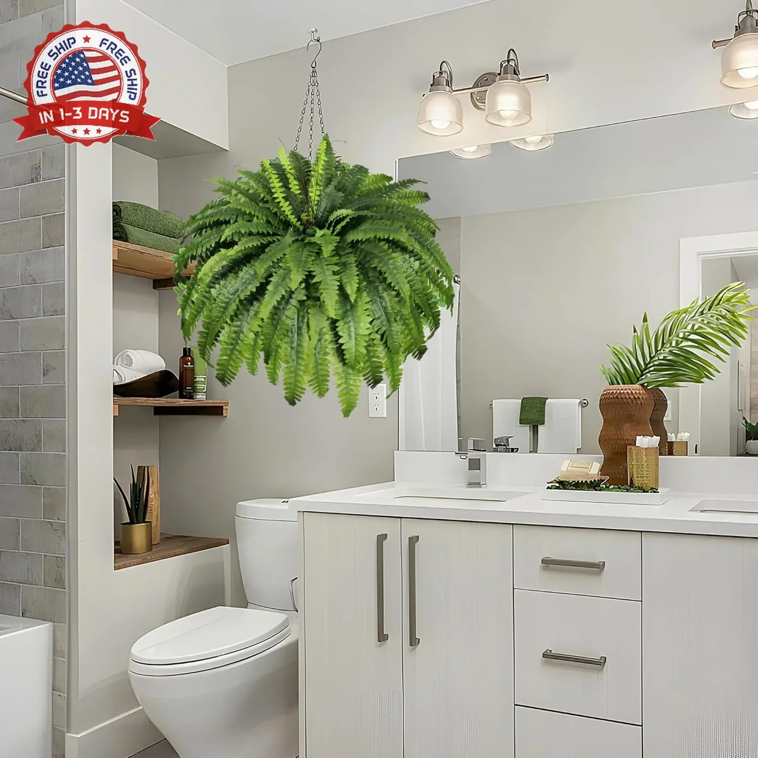 Artificial Ferns for Outdoors & Indoors, 51″ Fake Ferns Artificial Plants Large