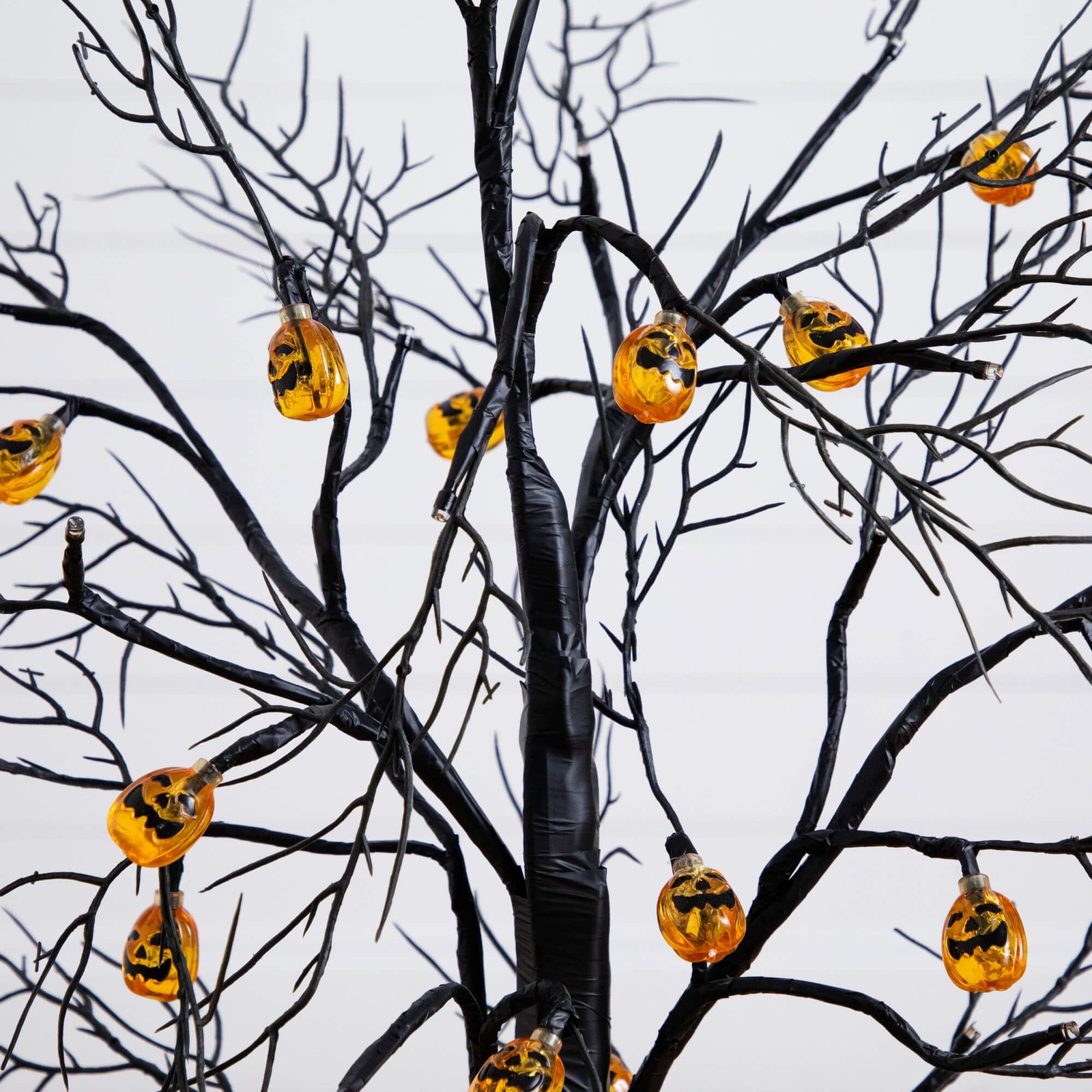 Nearly Natural 3ft Pre-Lit Halloween Black Twig Tree w/ 18 Orange LED Lights