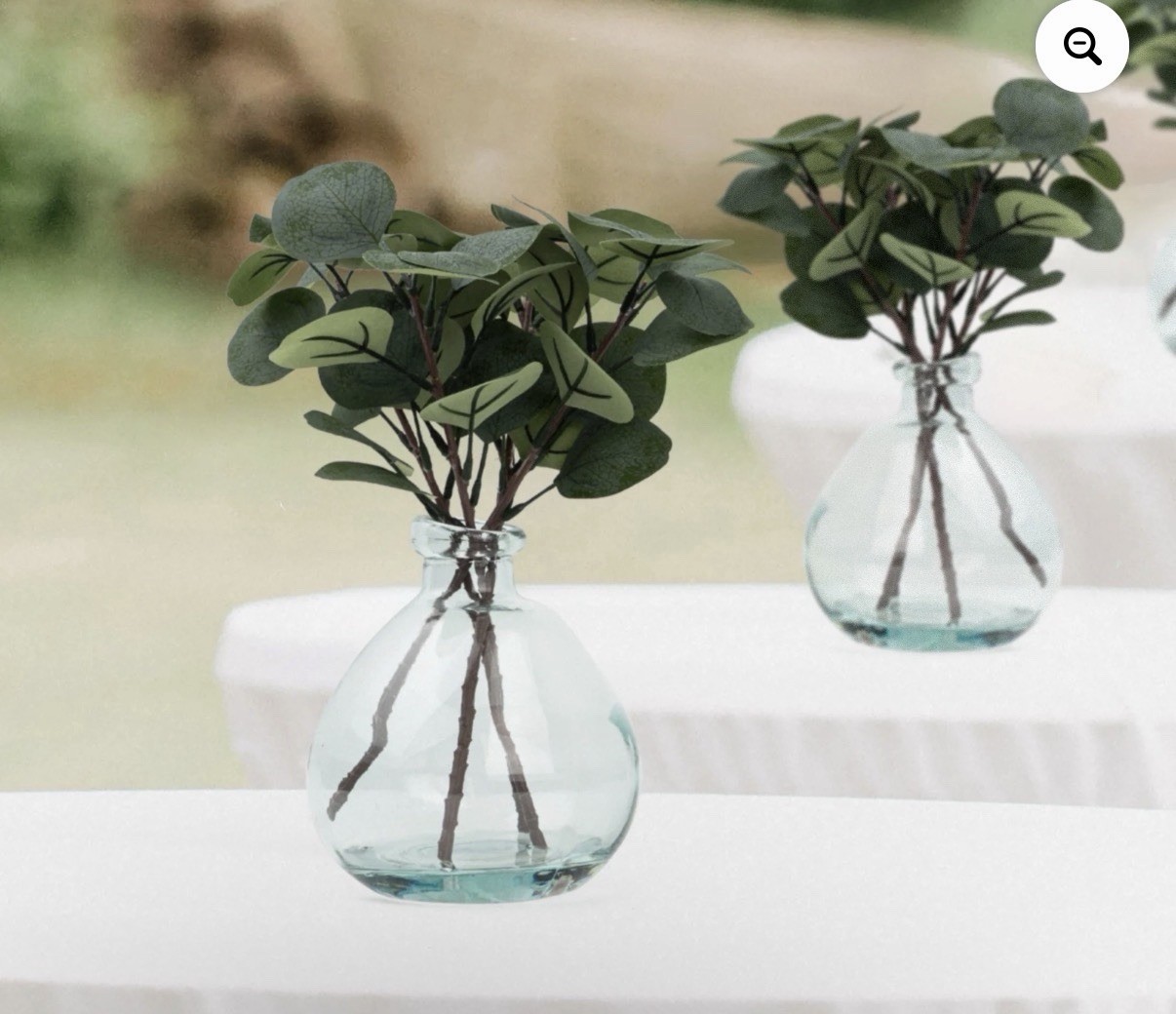 Better Homes & Gardens 12″ Artificial Green Eucalyptus in Blown Glass Vase
