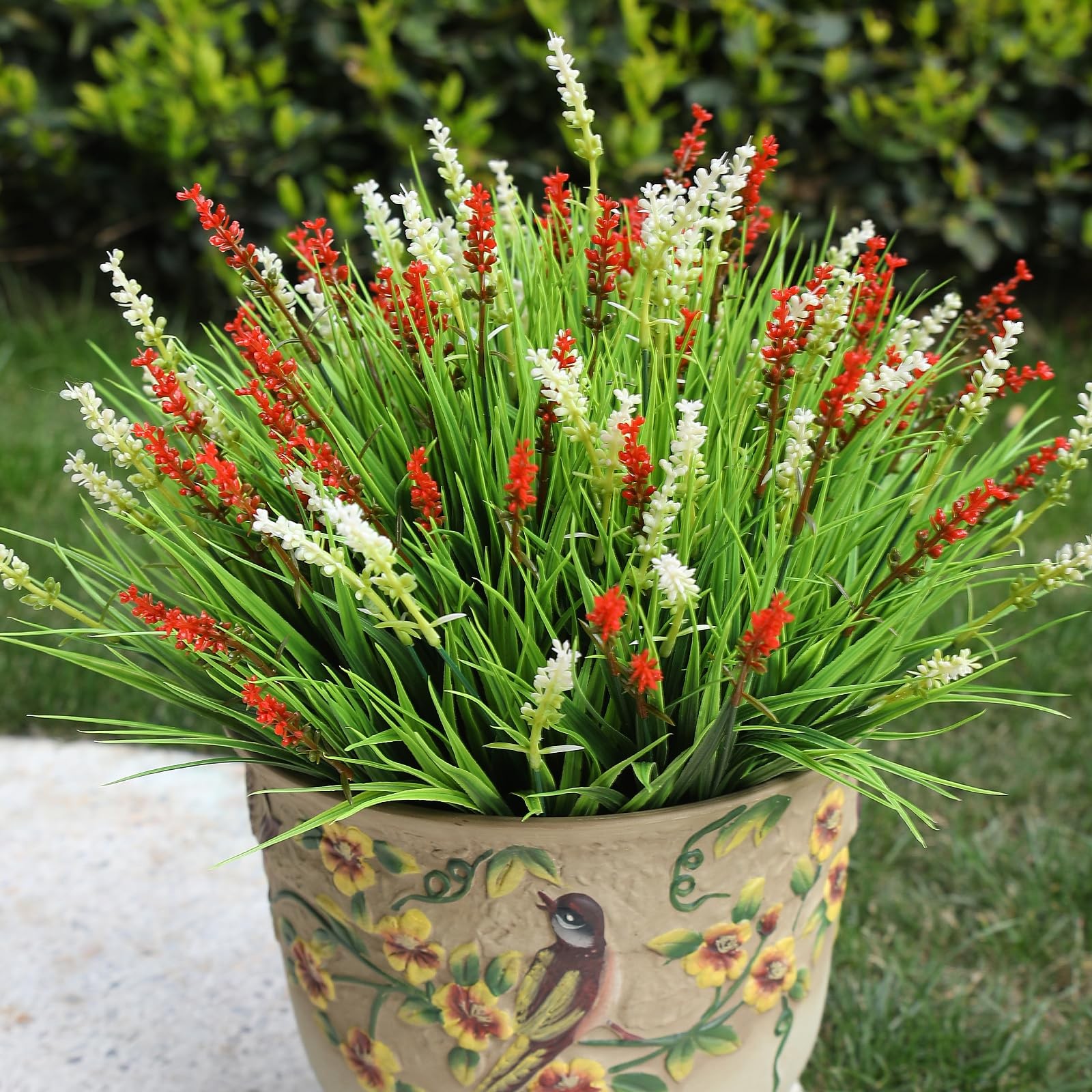 alyptus Artificial Flowers Outdoor 12 Bundles Fake Plants Outside Red Flower …