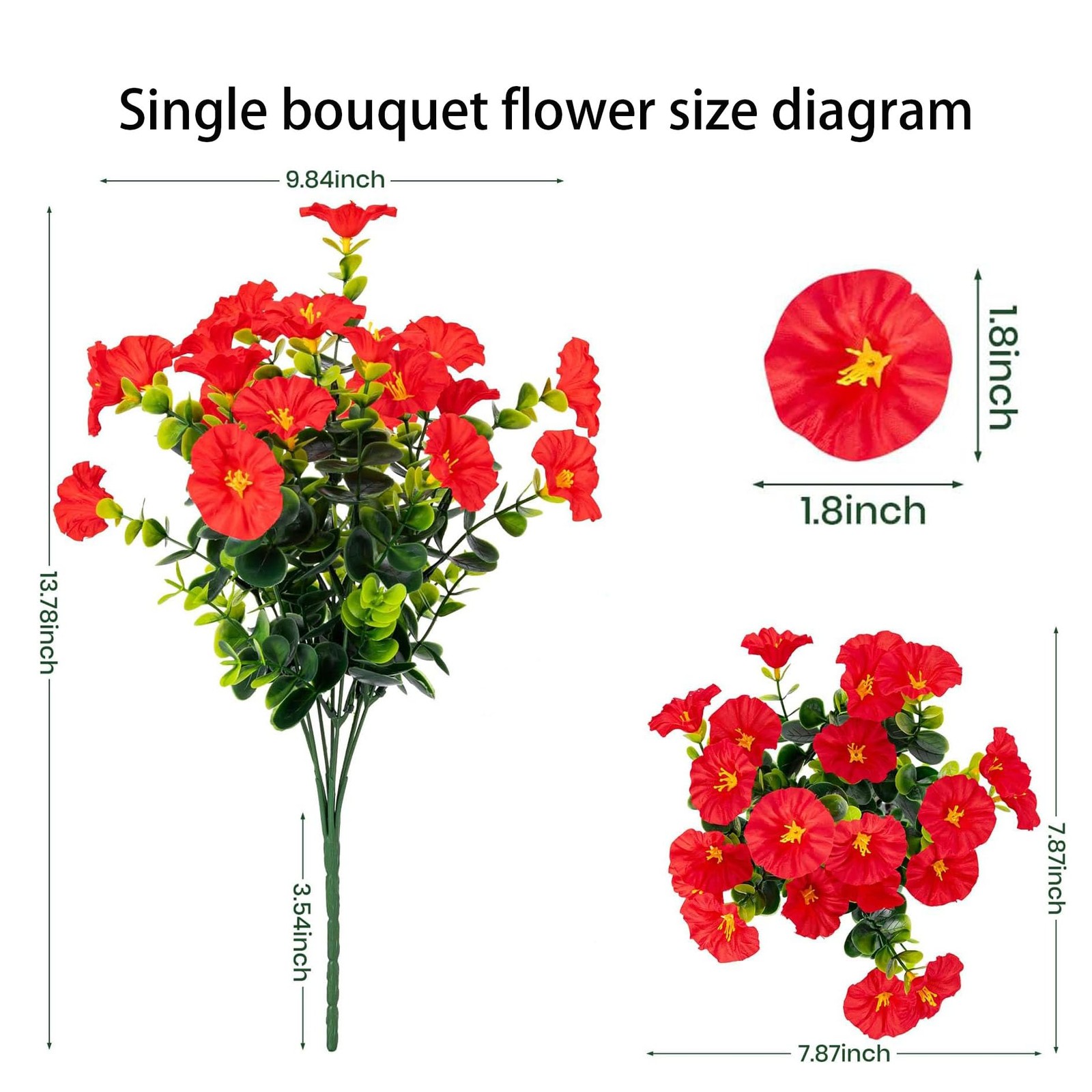 Artificial Outdoor Flowers 16 Bundles Fake Morning Glory Flower Outdoor UV Re…
