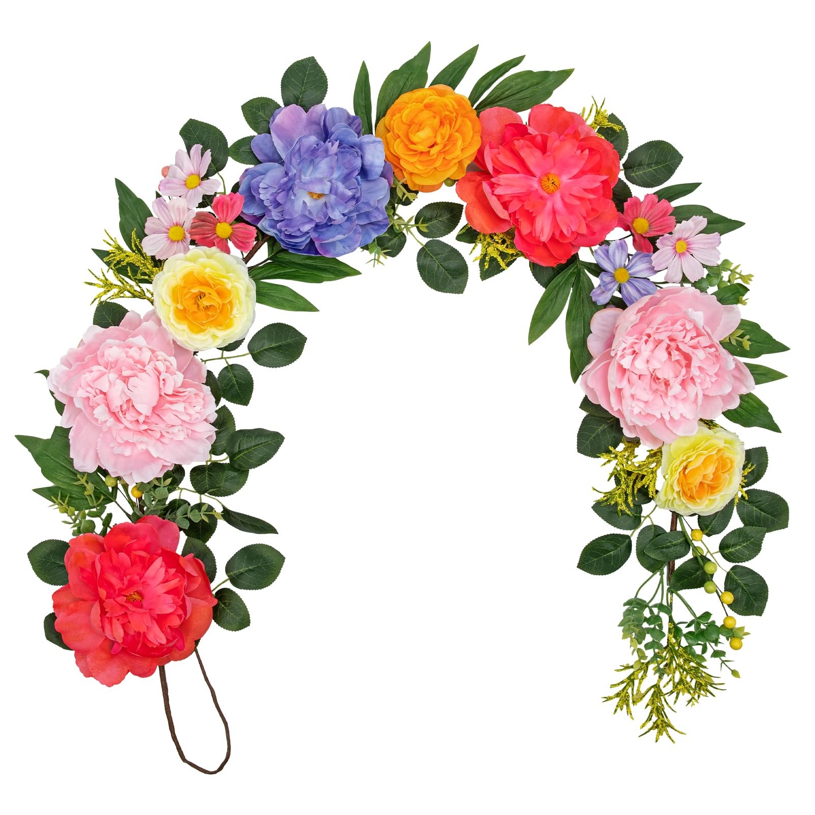 6FT Floral Peonies Garlands, Door Artificial Garland, Mantle Fireplace Garlan…
