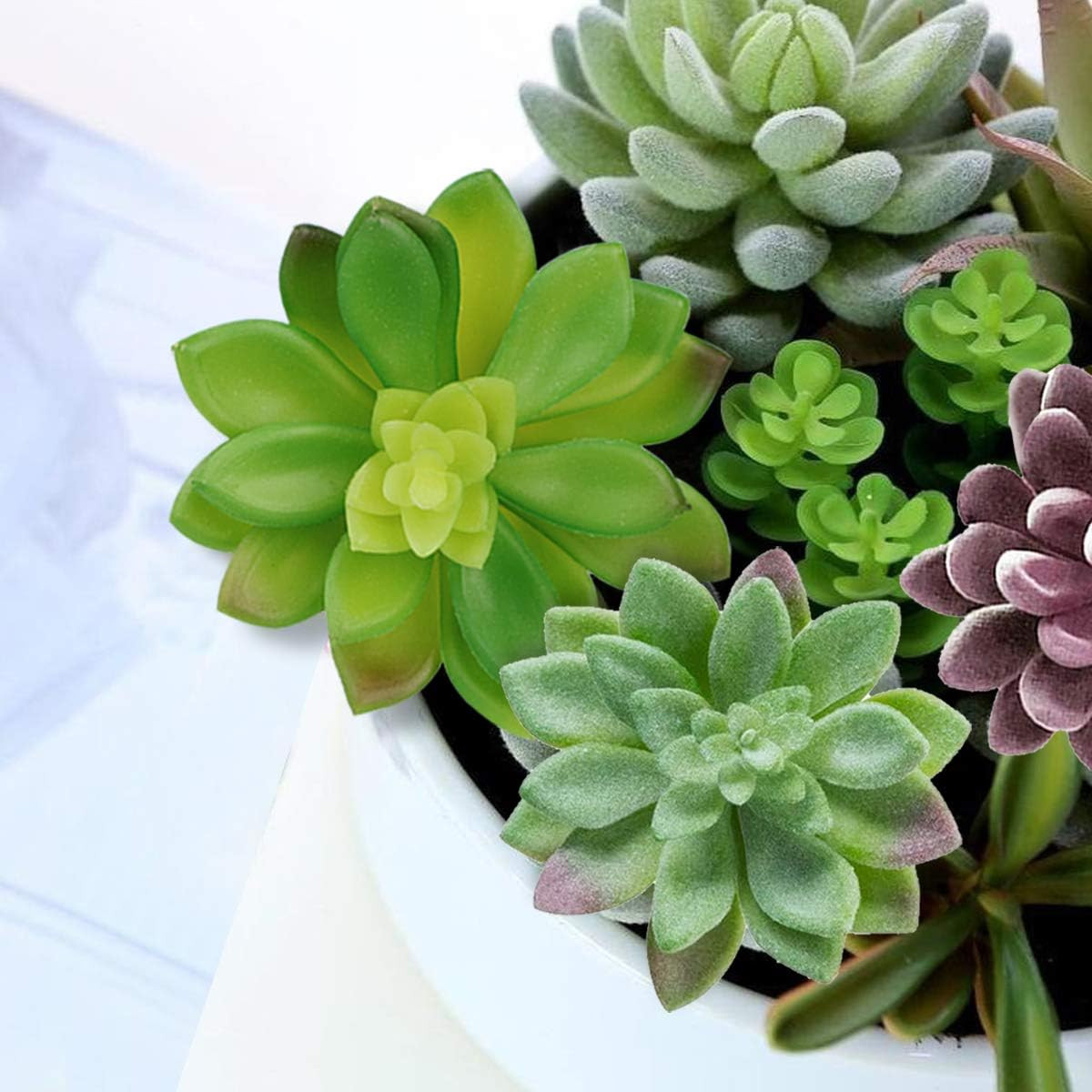 16pcs Fake Succulents, Artificial Succulent Plants for Outdoors | Premium Faux S