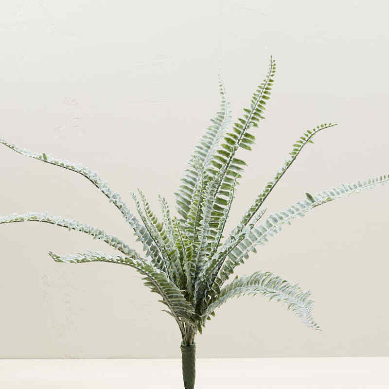Factory Direct Craft Vinyl Flocked Green Fern Bushes for Decor – 2 Bushes