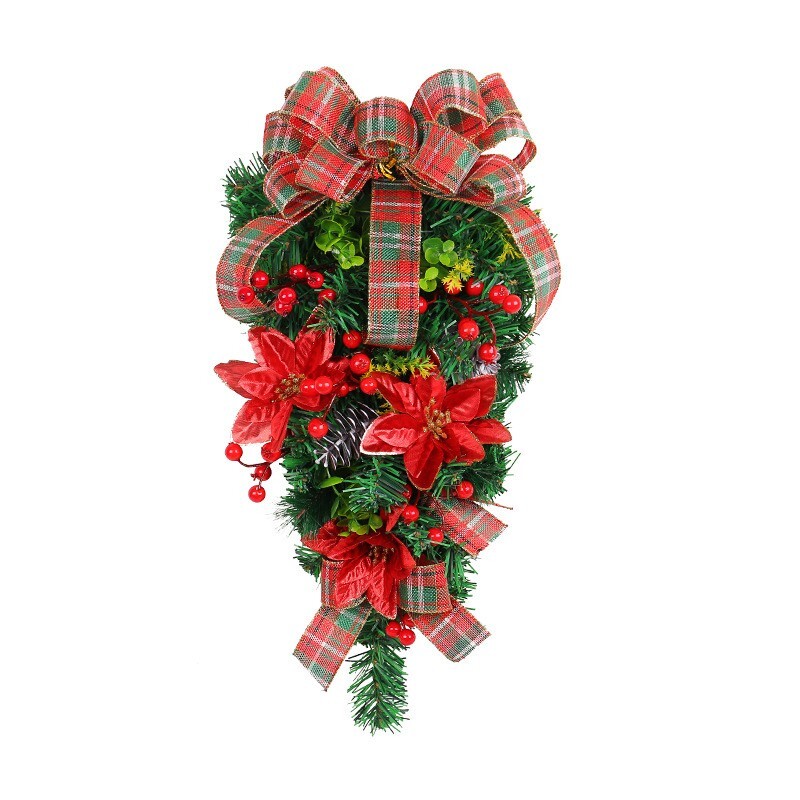 Artificial Festive Holiday Wreath for Front Door or Porch, Multicolor
