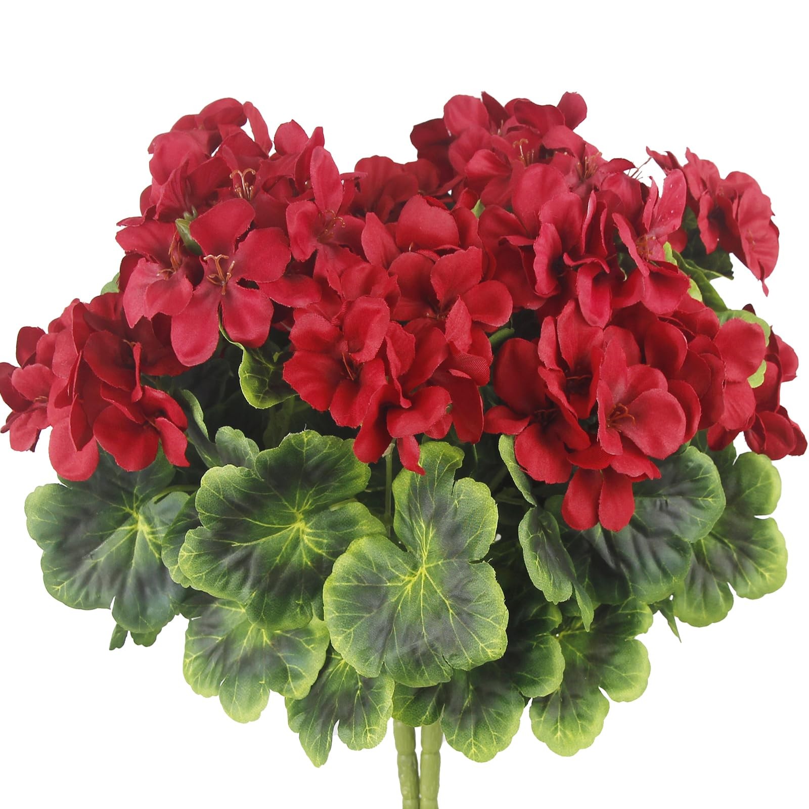 2 Pcs Artificial Geraniums for Outdoor Silk Geranium Flowers Red Artificial G…