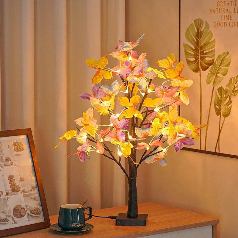Tabletop Bonsai Tree LED Light Butterfly Design DIY Night Lamp Home Decor