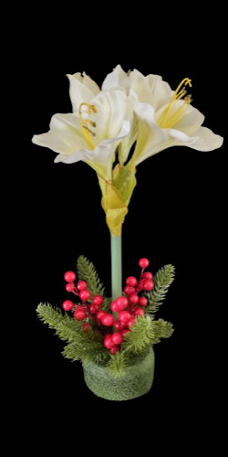Artificial amaryllis Christmas decoration. WHITE