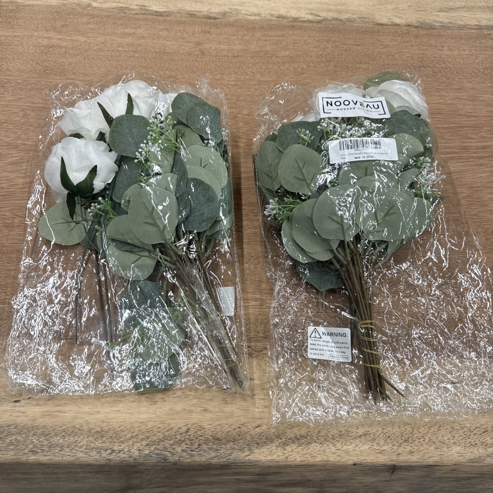 White Roses Floral Arrangement Set Of Two