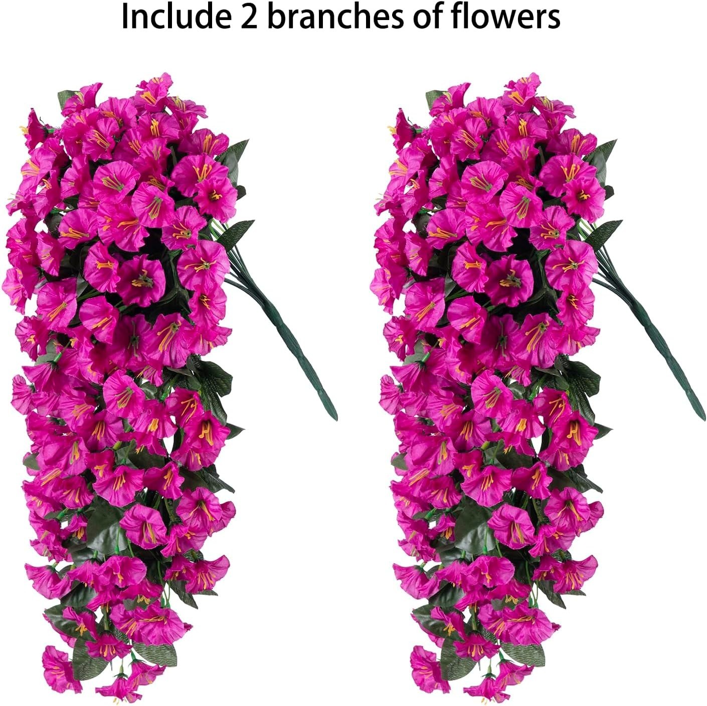 Artificial Fake Hanging Flowers Plants for Outdoor Outside Decoration, 2PCS F…
