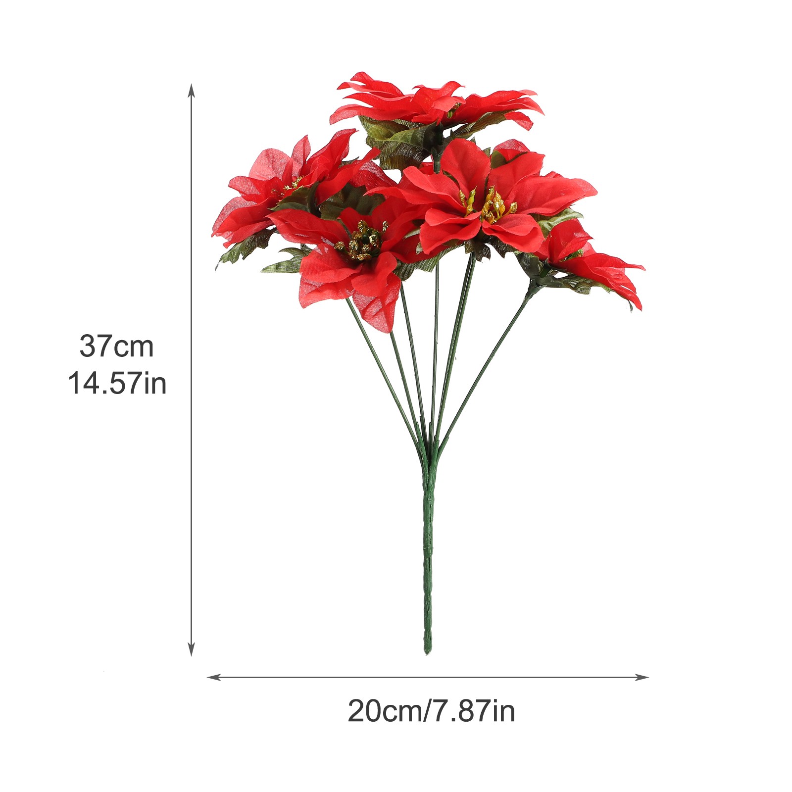 35cm Red Poinsettia Artificial Flower Arrangement