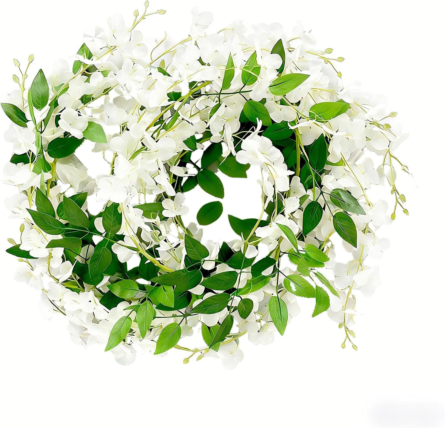 White Artificial Wisteria Garland – 1 Pcs 6Ft UV Resistant Silk Hanging Flower V