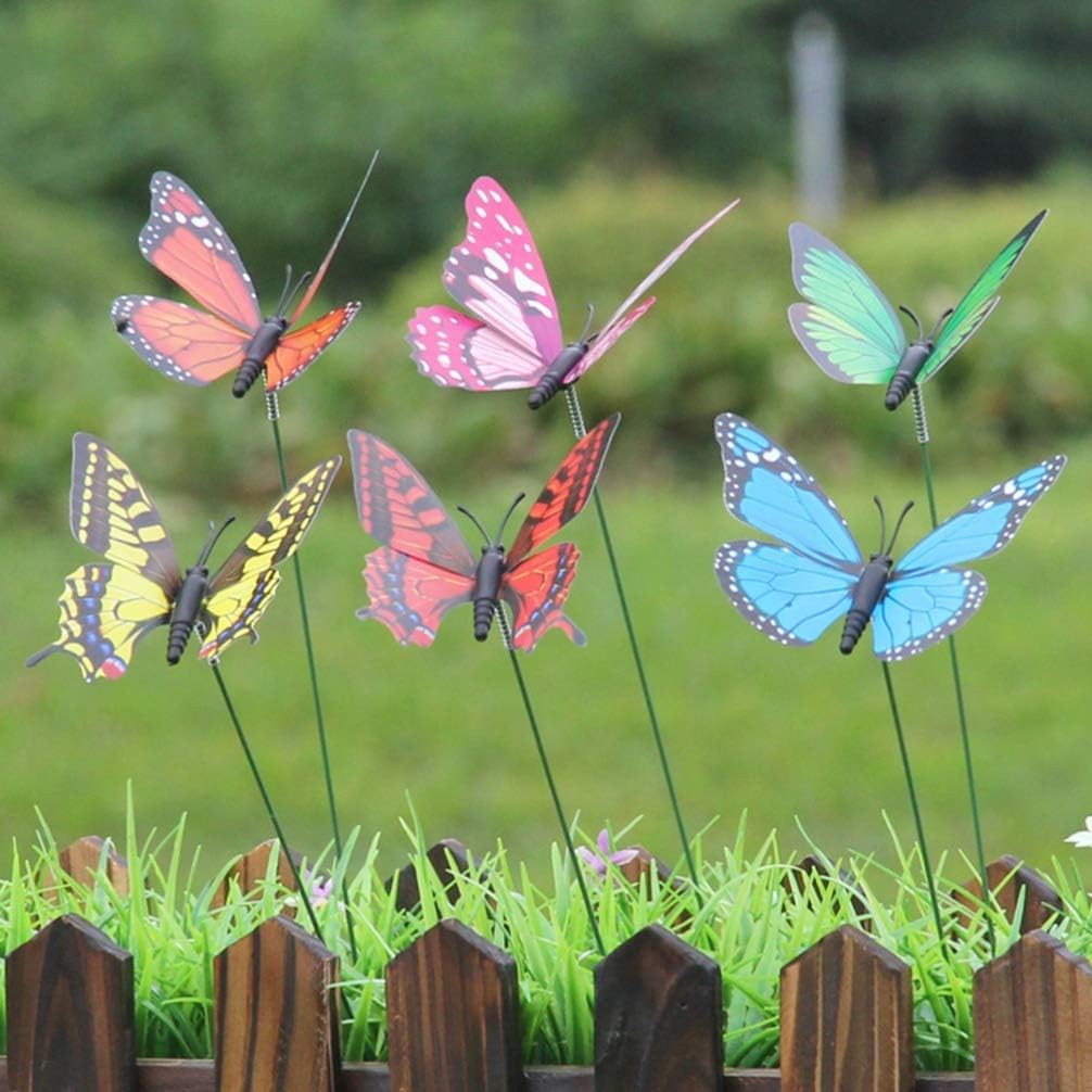 12PCS Butterfly Stakes 11.4 inch Waterproof Butterfly Garden Decorations