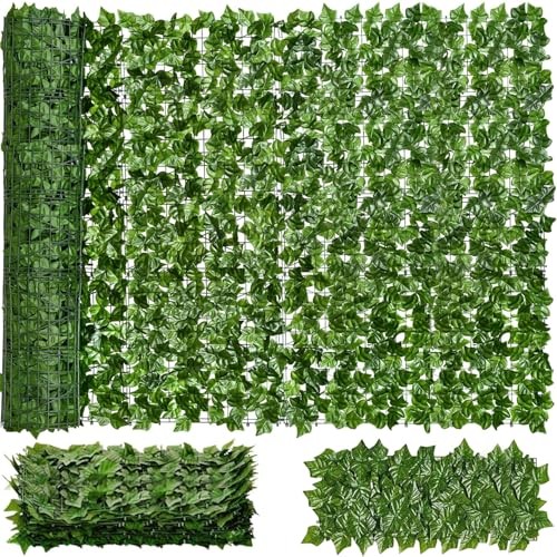Faux Ivy Privacy Fence Screen 8PCS 20 x 20 Inch Artificial Faux 80×40 inches