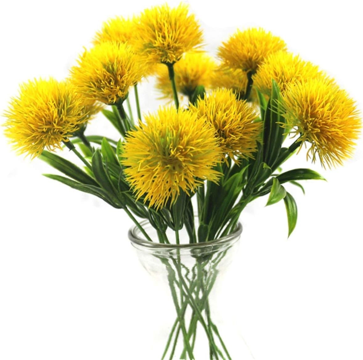 Low Maintenance 10 Pcs Yellow Dandelion Artificial Flowers for -Round Beauty