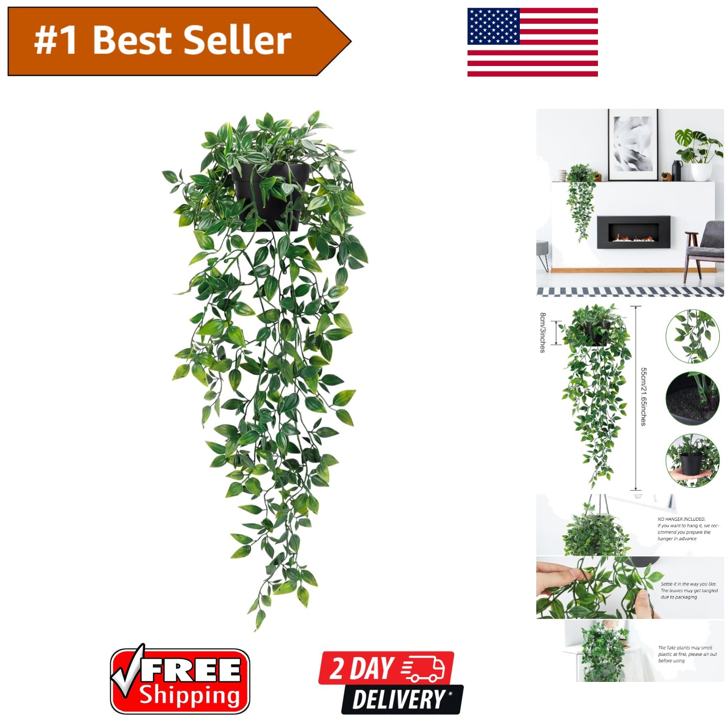 Waterproof Small Potted Hanging Plant for Effortless Indoor and Outdoor Elegance