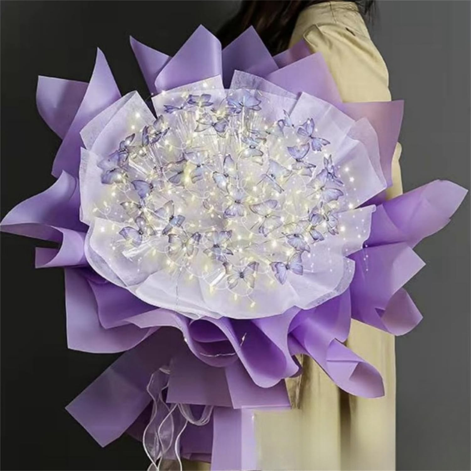 Butterfly Flower Bouquet,Butterfly Flower Bouquets with LED String Lights,DIY…