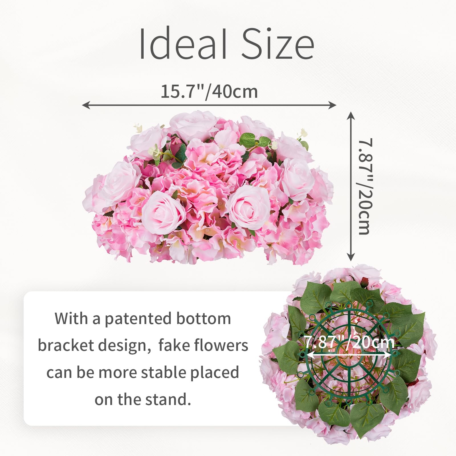Pink Flowers Balls for Centerpieces: 15.7in Diam, Set of 2