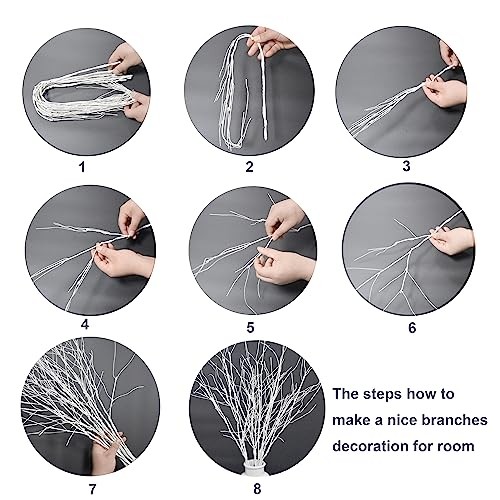 WHITE – VANTREE 10 PCS ARTIFICIAL BRANCHES CURLY WILLOW BRANCHES OLIVE BRANCHES