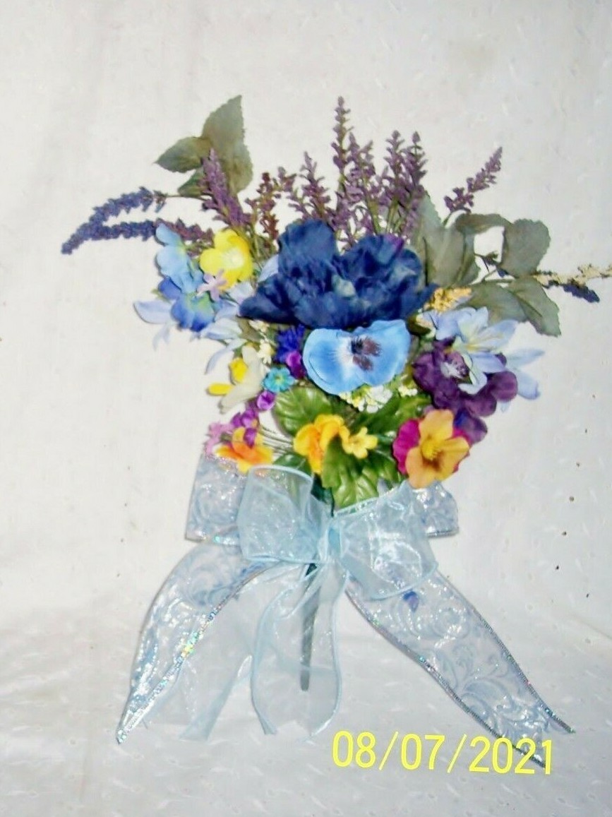 FLORAL SILK BOUQUET ROSES, BLUE PURPLE ARRANGEMENTS TABLE DECORATION: U CHOOSE