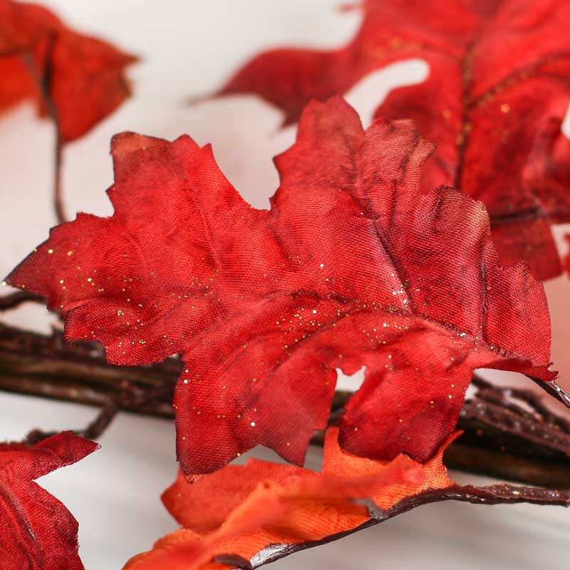 5 Foot Long Sparkling Fall Artificial Maple Leaf Garland