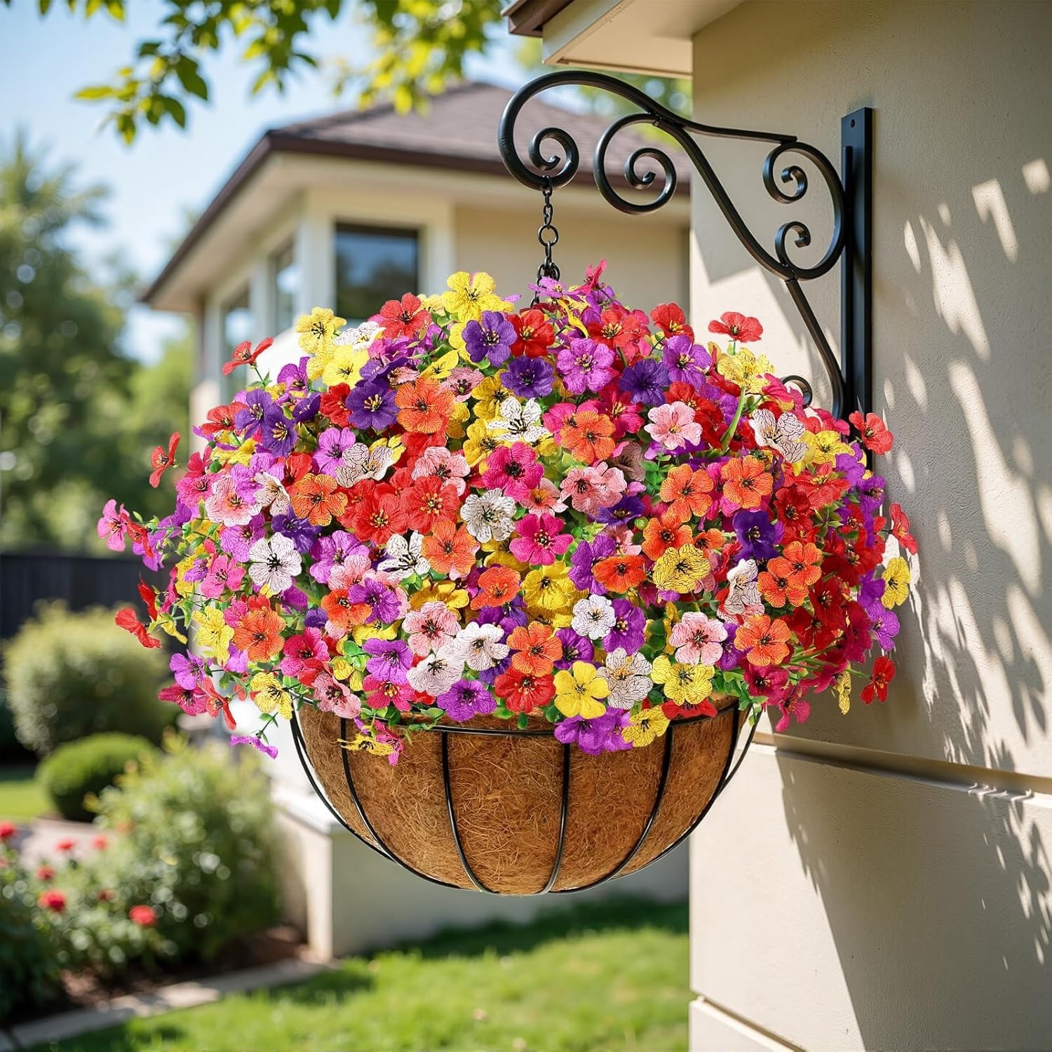 24 Bundles Artificial Flowers for Outdoors Decoration, UV Resistant Silk Faux…