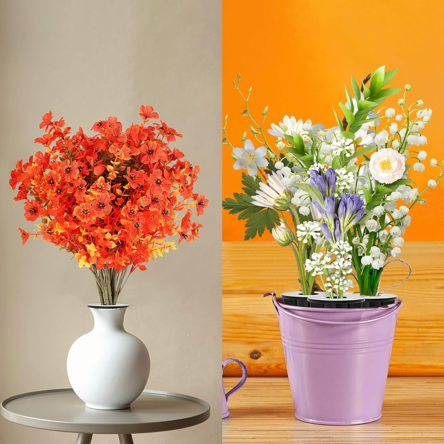 Artificial Flowers Holder for Outdoors and Indoor, 6 PCS Floral Ground Spike for