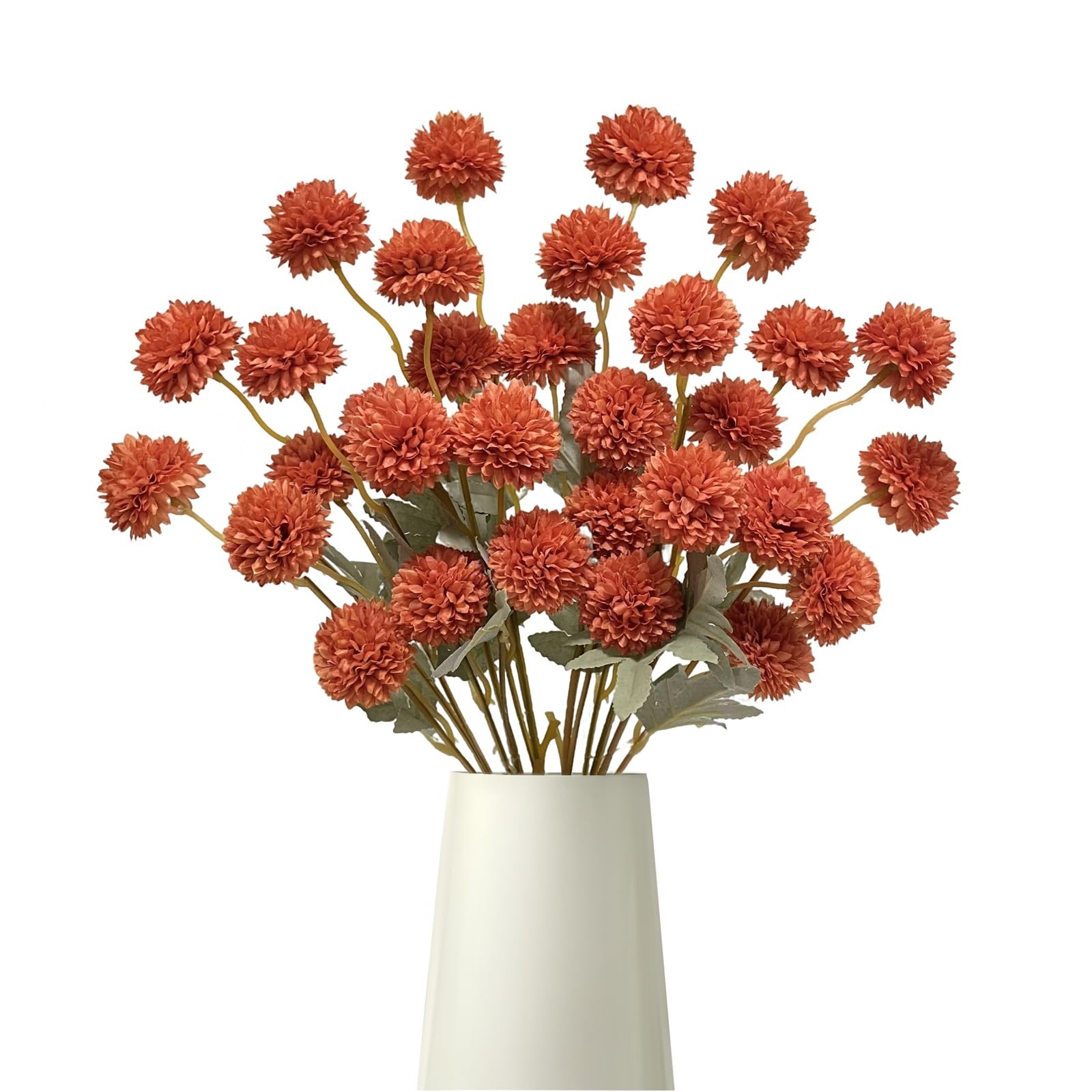 Artificial Flowers Faux Mums 6pcs, Long Stem Faux Flowers for Vase, Artificia…